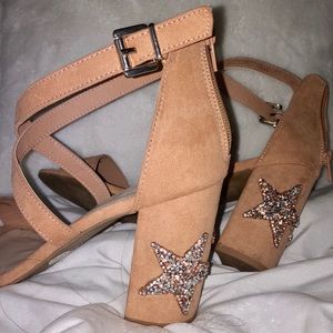 Nude Sandal with Star Heel